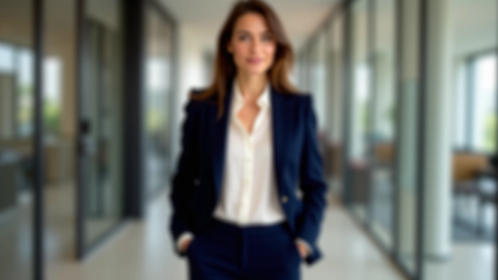 Profesyonel renkli blazer, monokromatik ofis kombininde stilize edilmiş gözlük ve çanta aksesuarları ile, nötr zemin